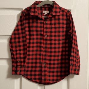 Cat&Jack, Red Flannel Boys Shirt, XS (4/5)
